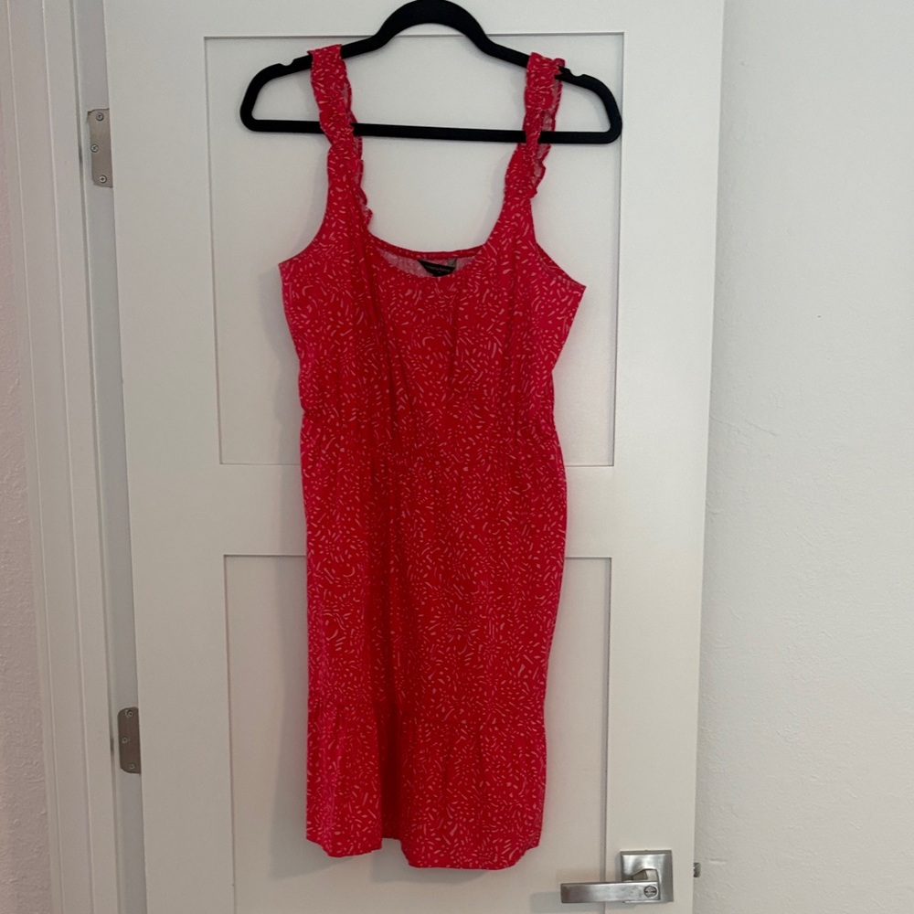 Banana Republic Red Midi Dress with Ruffle Straps